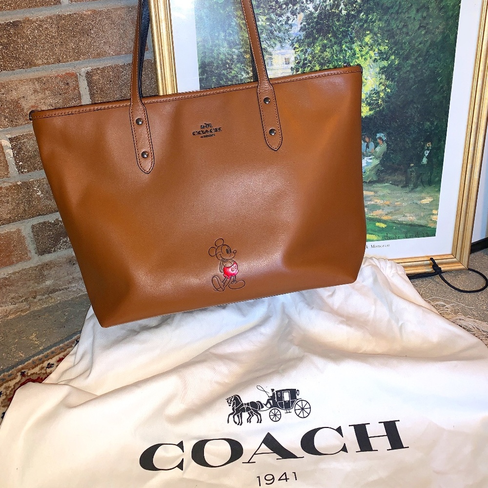 RARE Disney x Coach Limited Edition Mickey Mouse City Tote Brown Purse